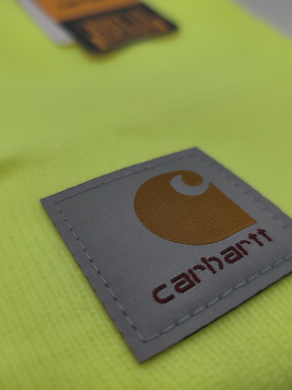 Carhartt Neon Yellow Knit Beanie Hat NWT